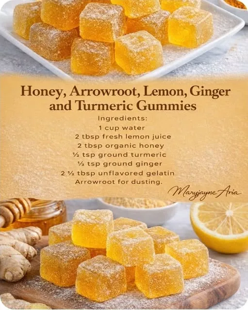 Honey, Arrowroot, Lemon, Ginger and Turmeric Gummies