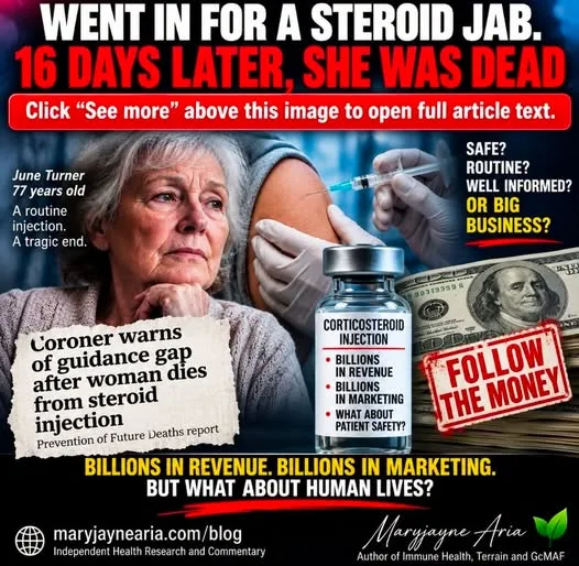 SHE WENT IN FOR A STEROID JAB. 16 DAYS LATER, SHE WAS DEAD